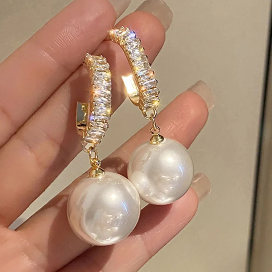 SERENA | Pearl Zircon Earrings