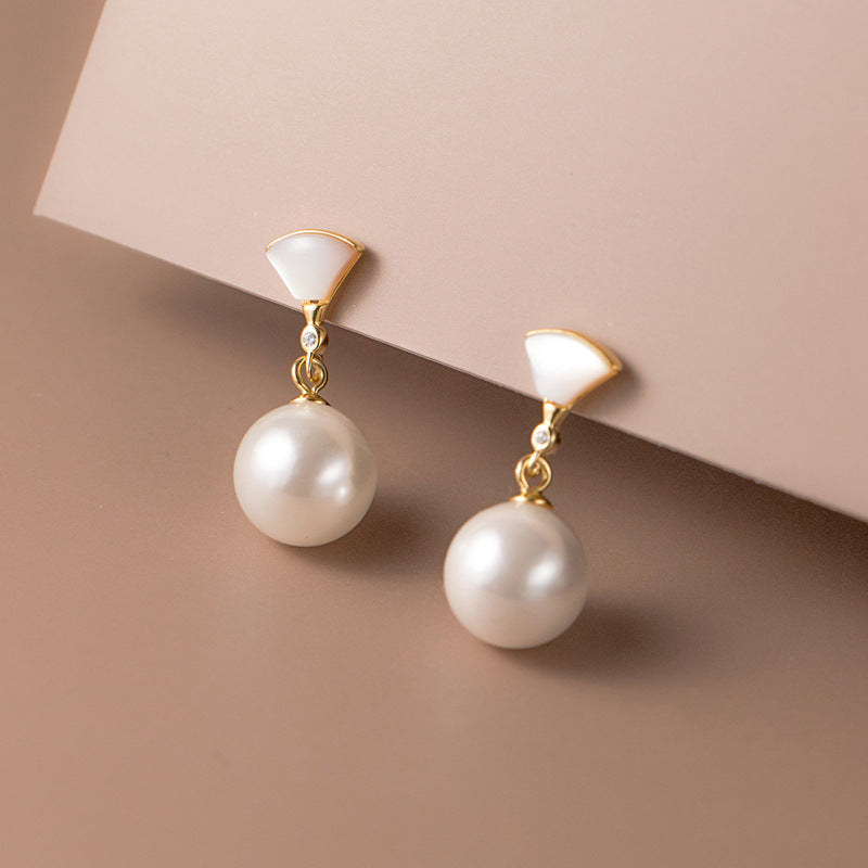 BEACON | Silver Pearl Earrings
