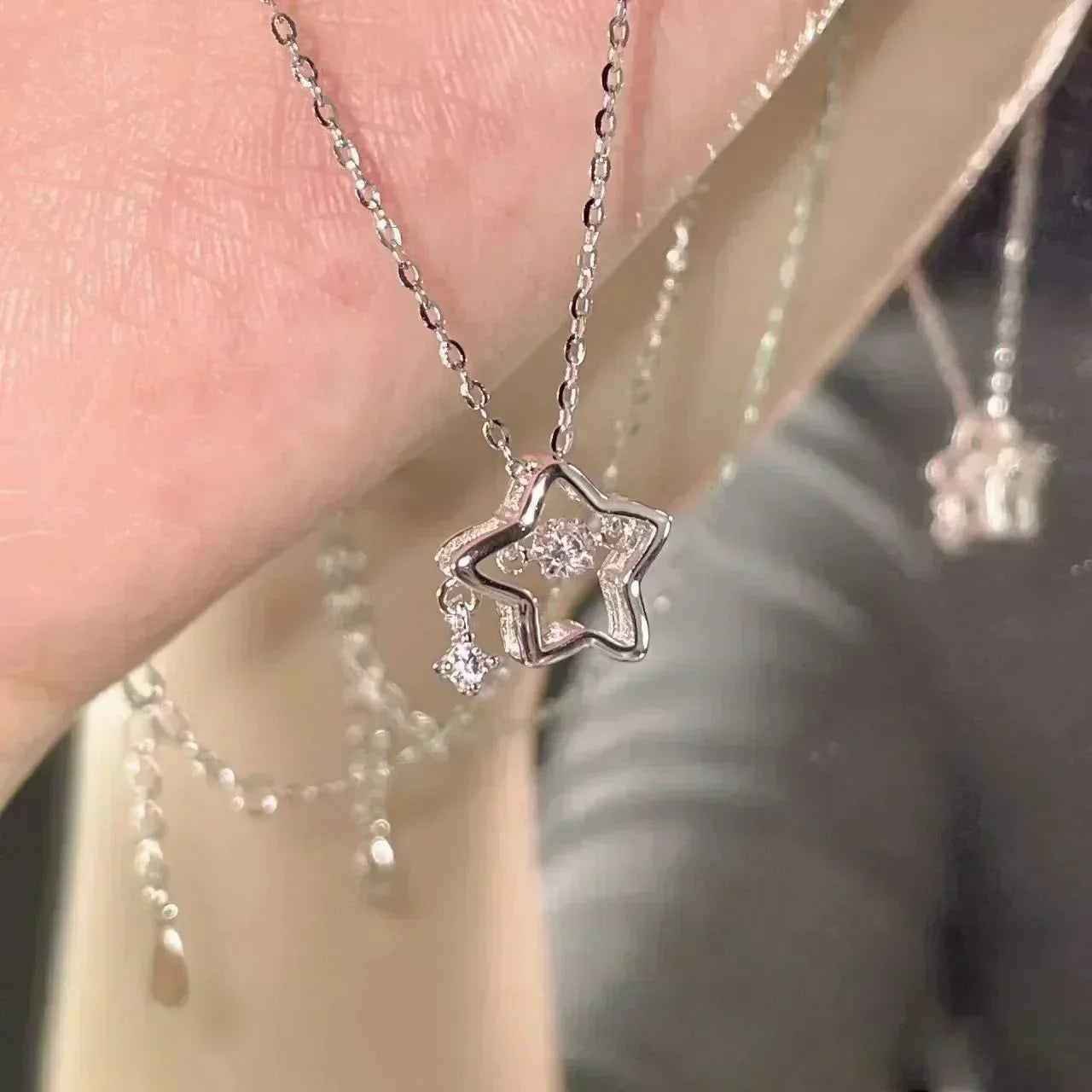 RIPPLE | Silver Wave Flower Necklace