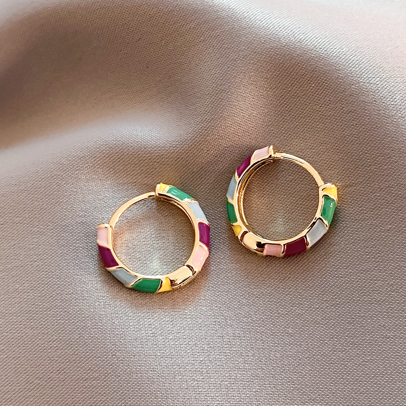 CAMEO | Gold Enamel Stud Earrings
