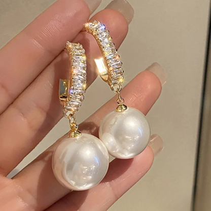 SERENA | Pearl Zircon Earrings