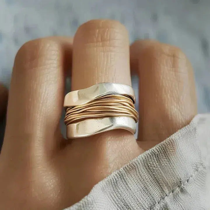 TWINE | Silver Gold Wire Ring