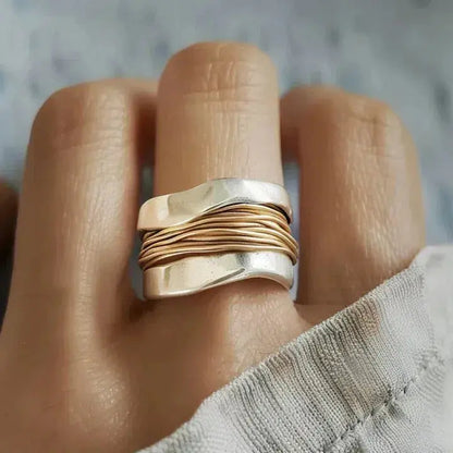 TWINE | Silver Gold Wire Ring