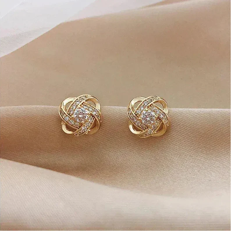 SPIRAL | Crystal Floral Earrings