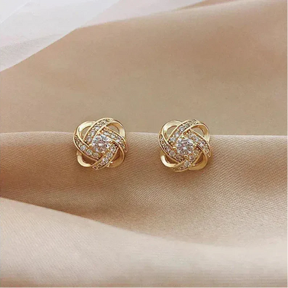 SPIRAL | Crystal Floral Earrings