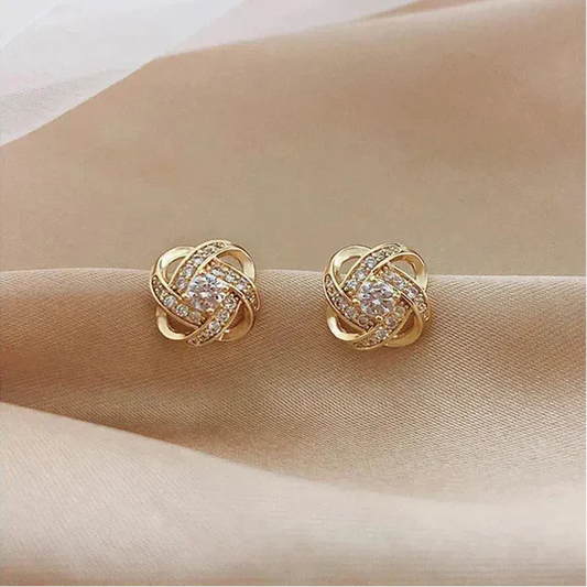 SPIRAL | Crystal Floral Earrings