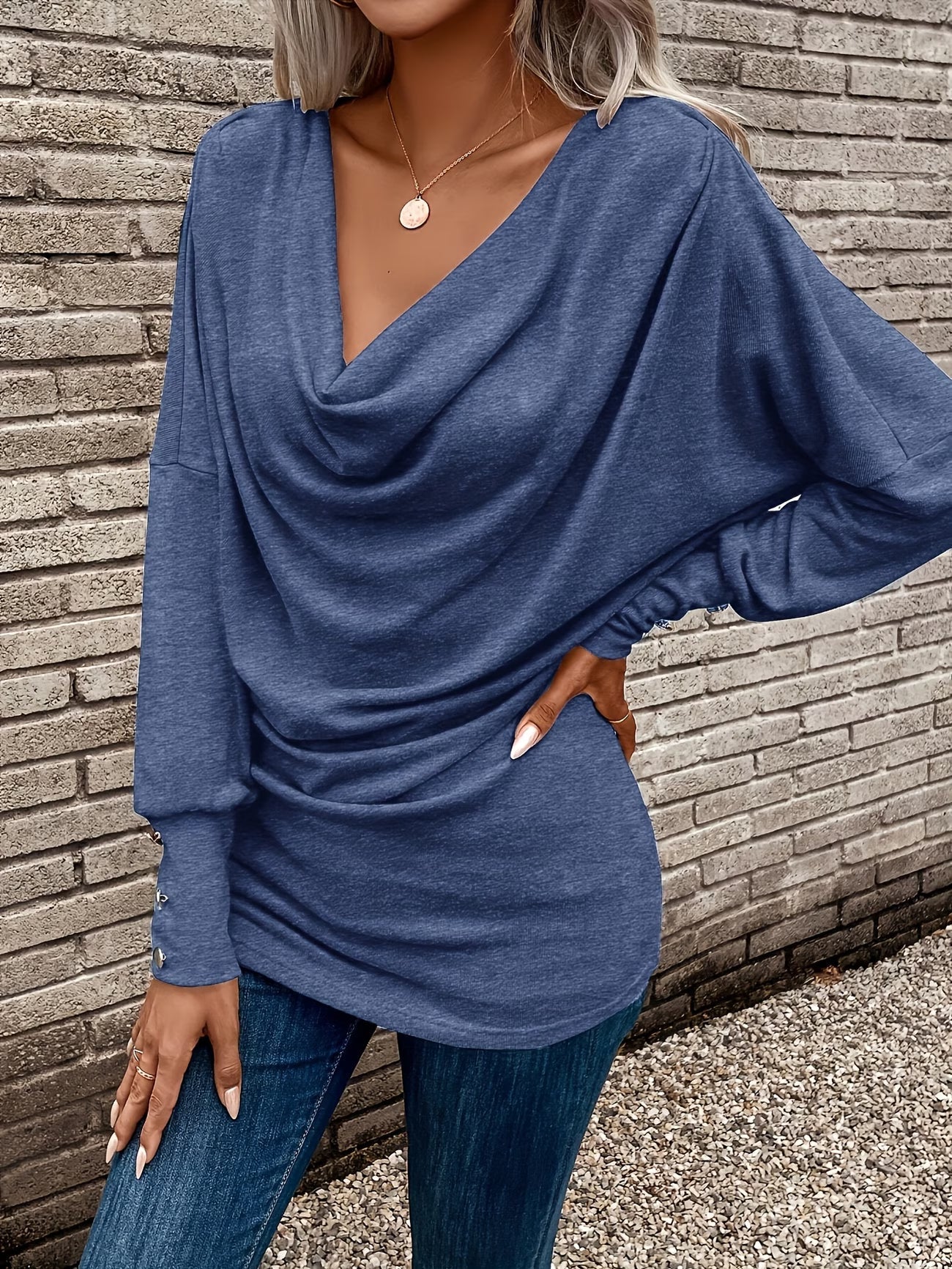 Verona vízesésnyakú kötött felső