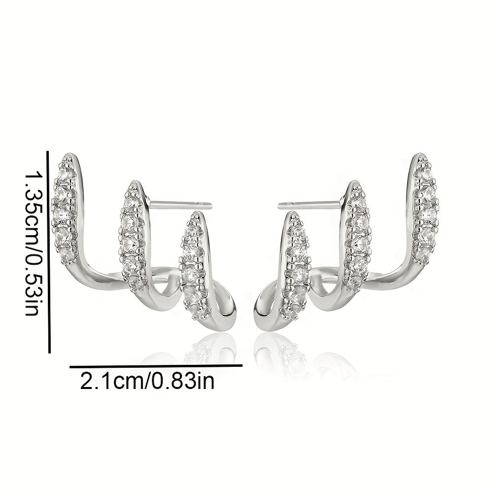 TALON | Three-Prong Crystal Stud Earrings