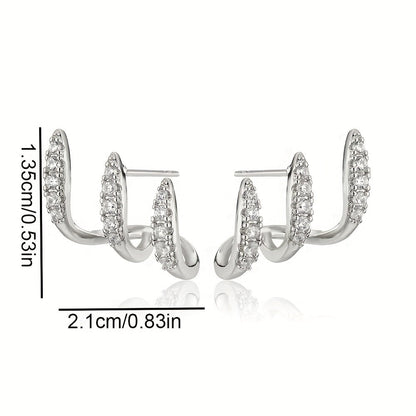 TALON | Three-Prong Crystal Stud Earrings