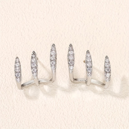 TALON | Three-Prong Crystal Stud Earrings