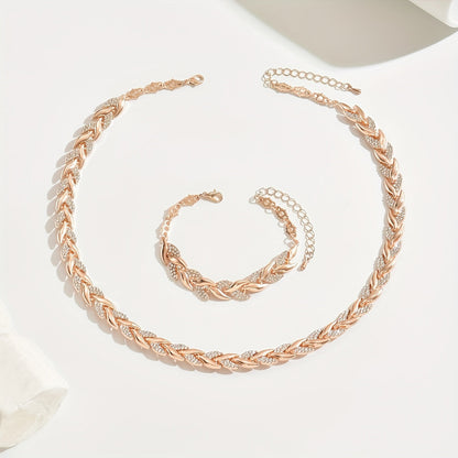 SIRENA | Wheat Braid Necklace & Bracelet Set
