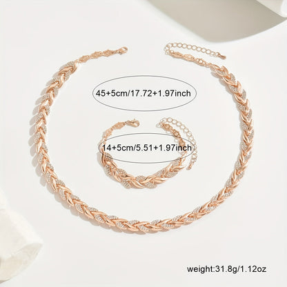 SIRENA | Wheat Braid Necklace & Bracelet Set