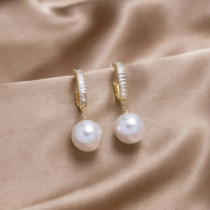 SERENA | Pearl Zircon Earrings