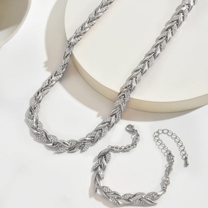 SIRENA | Wheat Braid Necklace & Bracelet Set