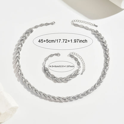 SIRENA | Wheat Braid Necklace & Bracelet Set