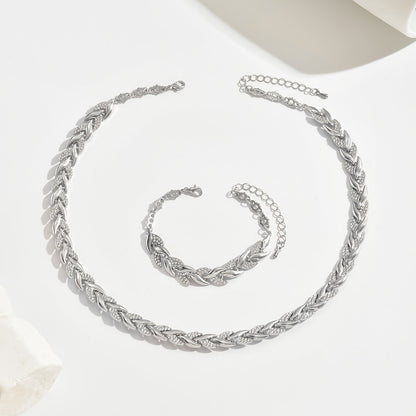 SIRENA | Wheat Braid Necklace & Bracelet Set