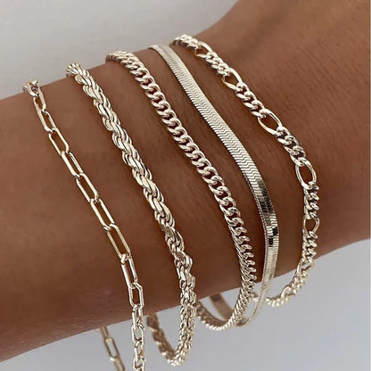 QUINTET | Gold Stacking Bracelet Set