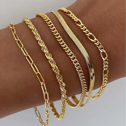 QUINTET | Gold Stacking Bracelet Set