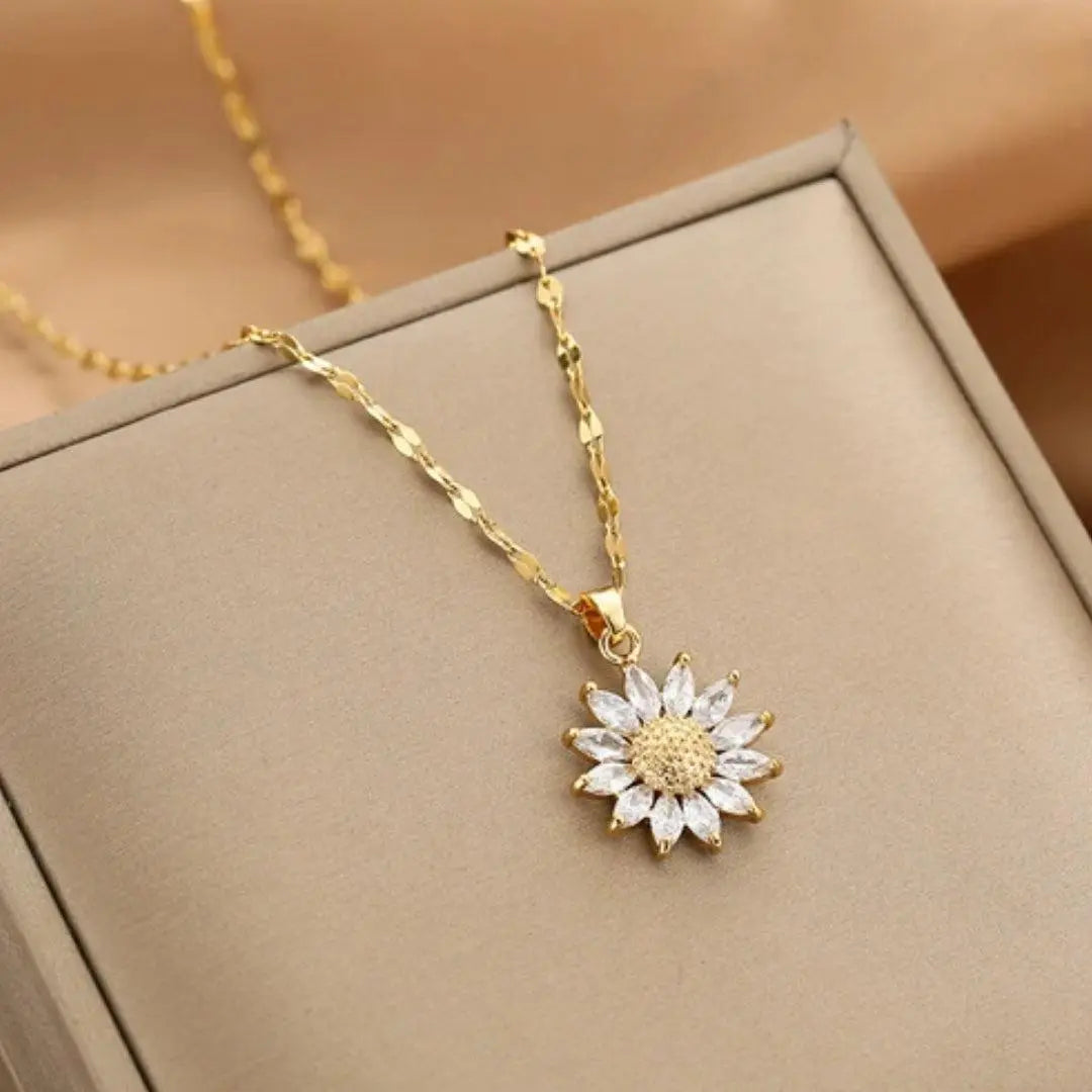 CHESTNUT | Gold Sunflower Necklace