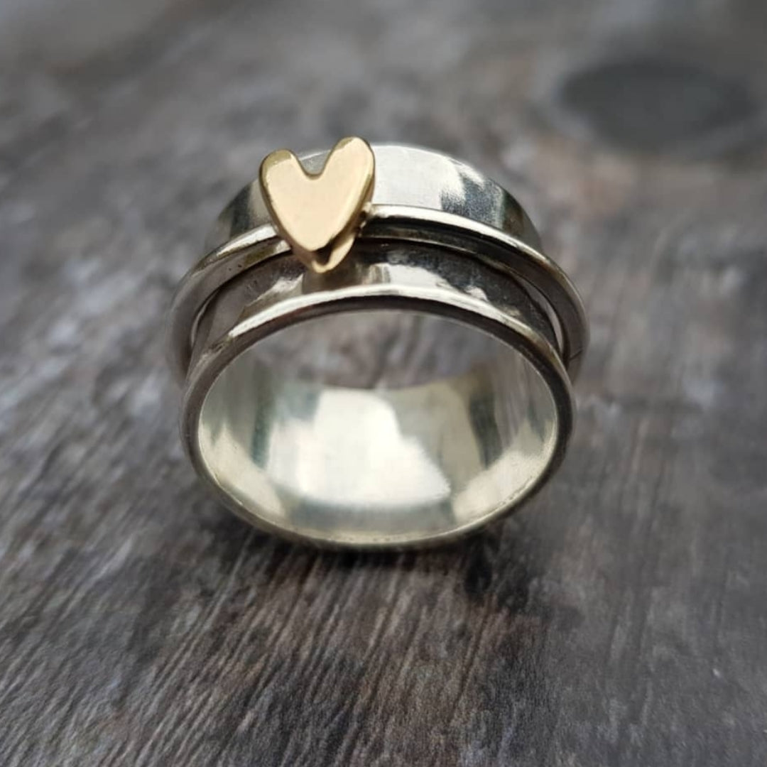 CORDELIA | Silver Gold Heart Ring
