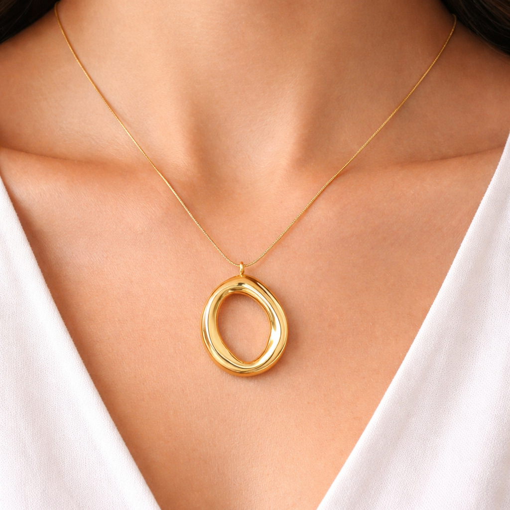 ELLIPSE | Gold Oval Necklace