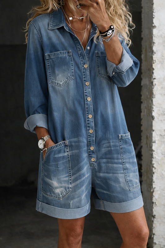 ABILENE | Denim Romper
