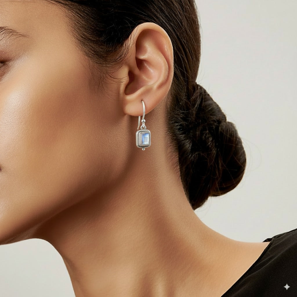 MARISOL | Square Moonstone Earrings