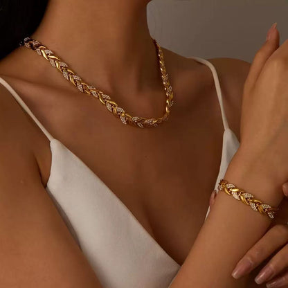 SIRENA | Wheat Braid Necklace & Bracelet Set