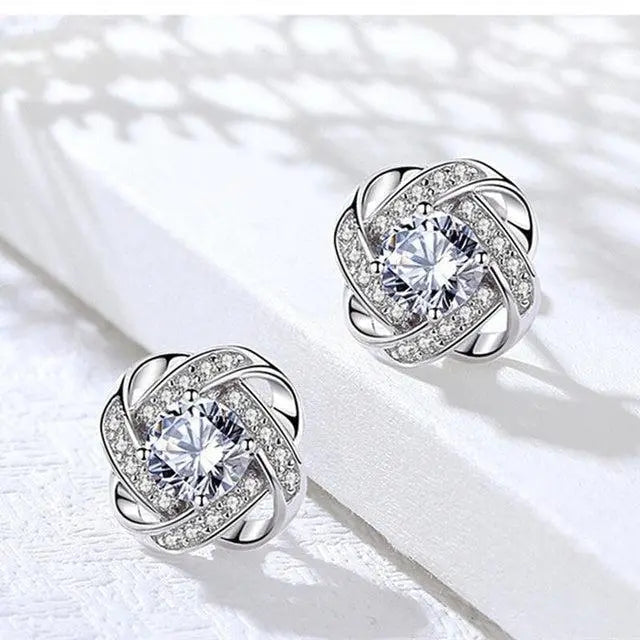 SPIRAL | Crystal Floral Earrings