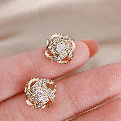 SPIRAL | Crystal Floral Earrings