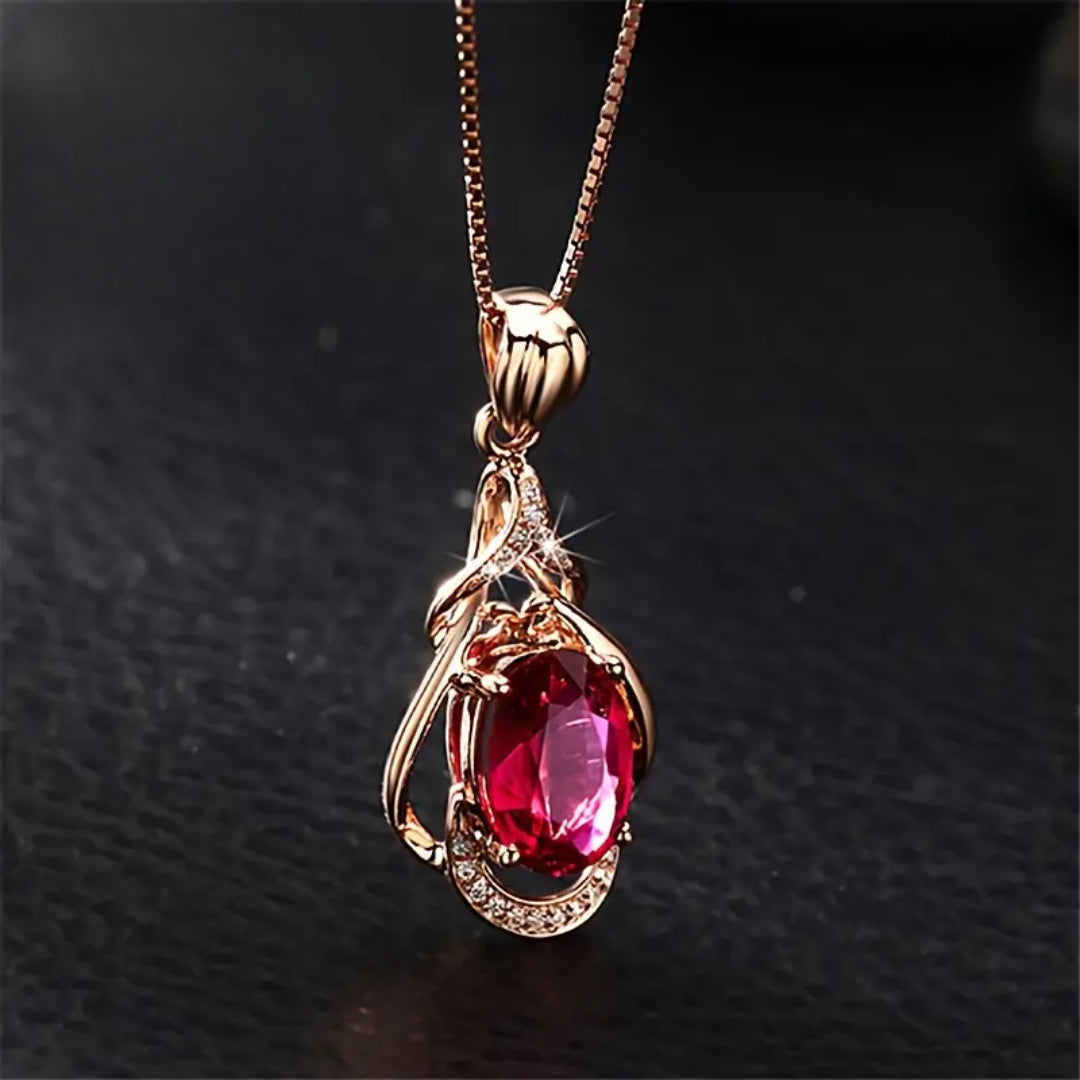 ALLOYWOOD | Red Crystal Necklace