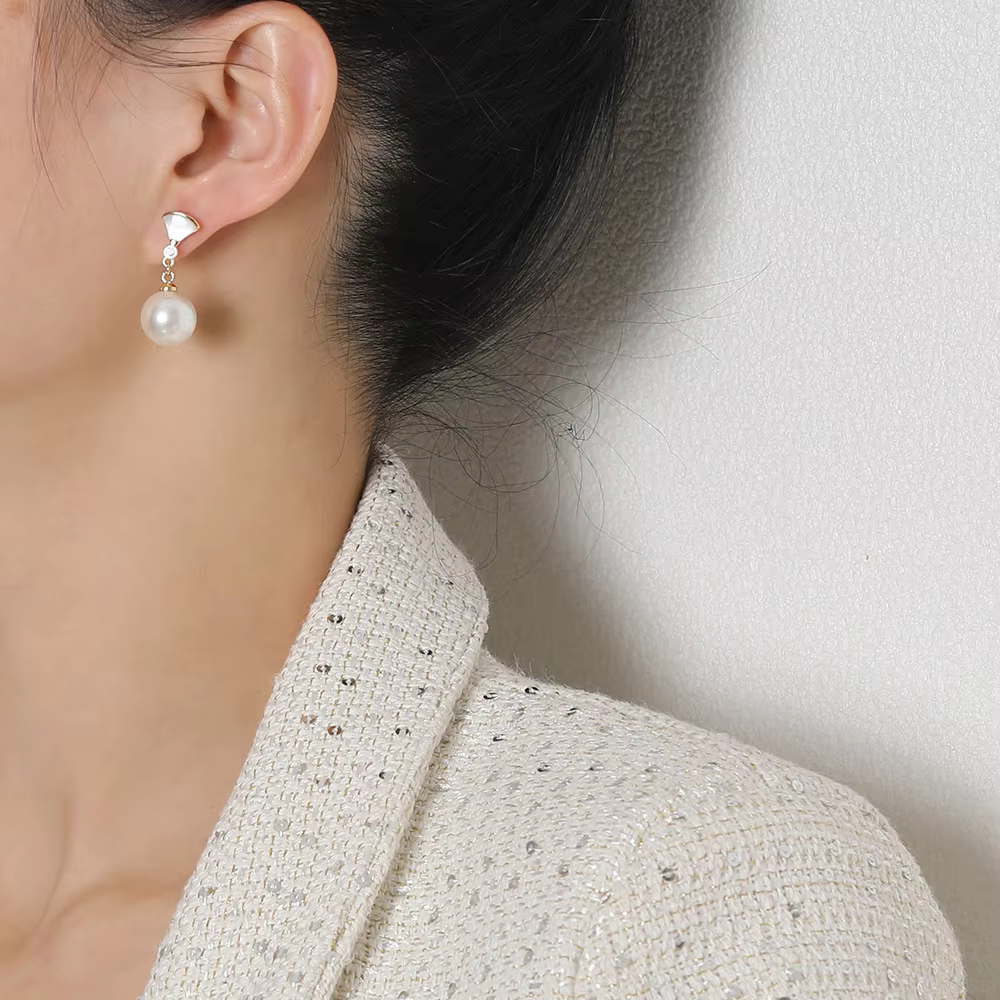BEACON | Silver Pearl Earrings
