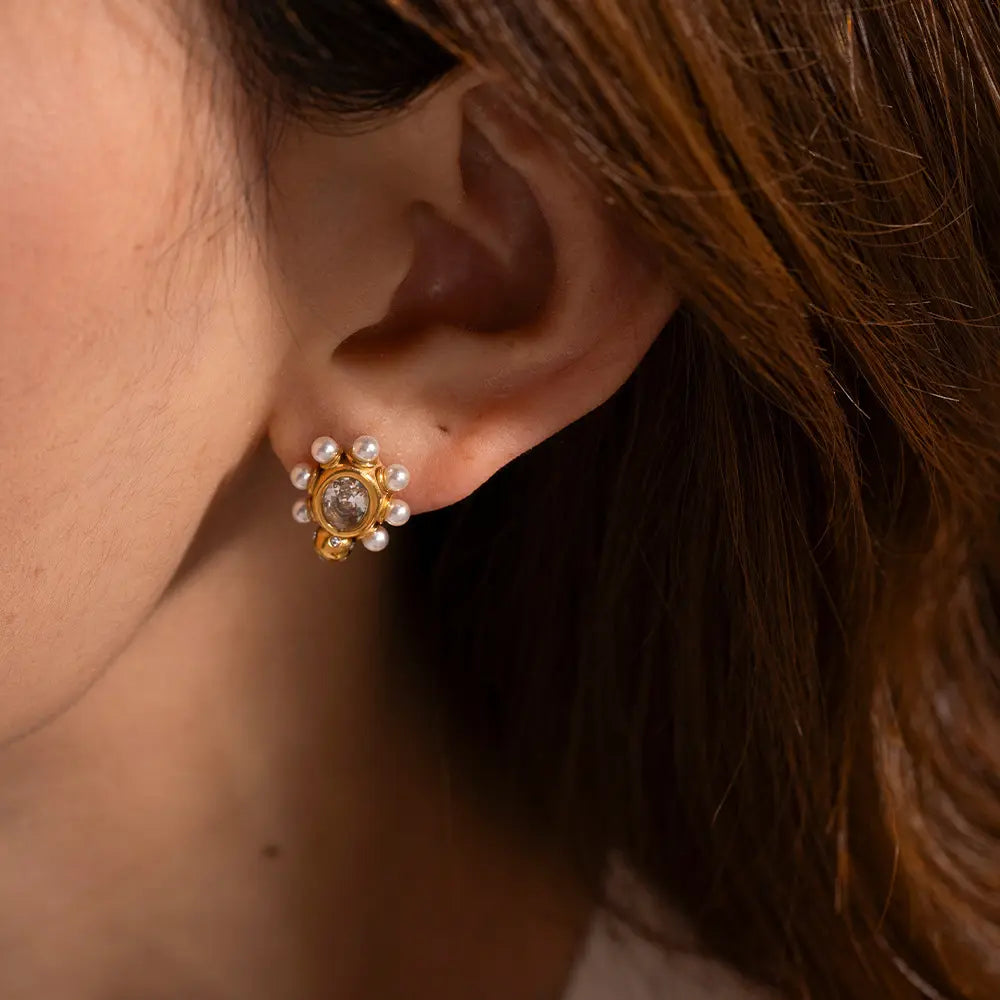 POISE | Sophisticated Gold Pearl Earrings