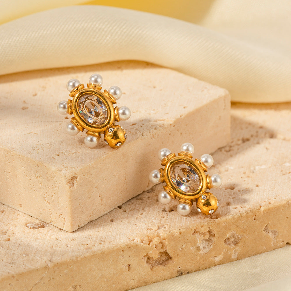 POISE | Sophisticated Gold Pearl Earrings