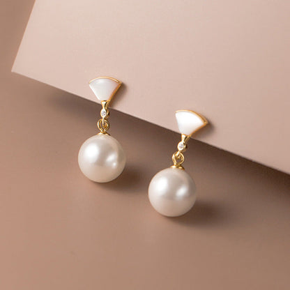 BEACON | Silver Pearl Earrings