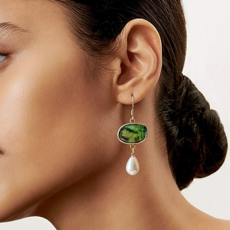 TERRA | Vintage Silver Stone Earrings