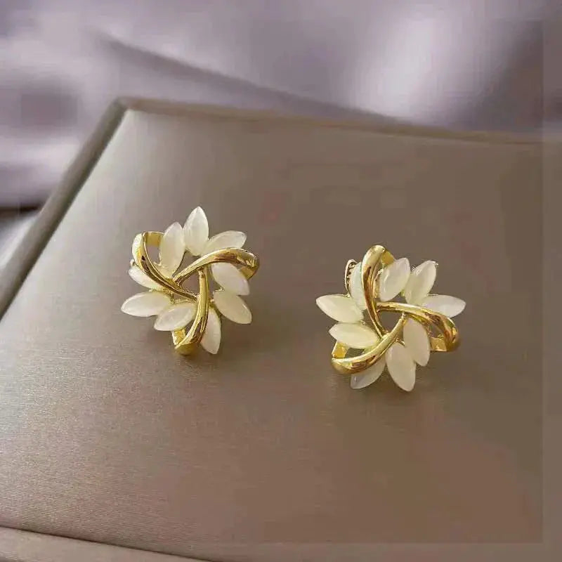 MOONLIT | White Opal Stud Earrings