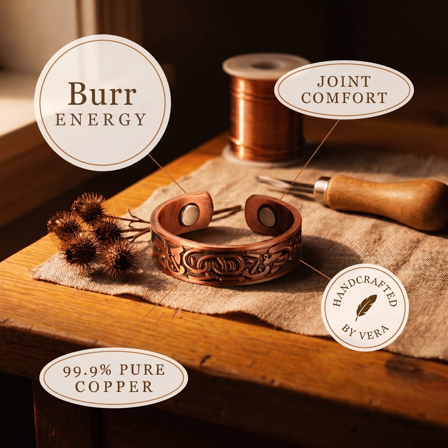 BURR | Engraved Scrollwork Copper Ring