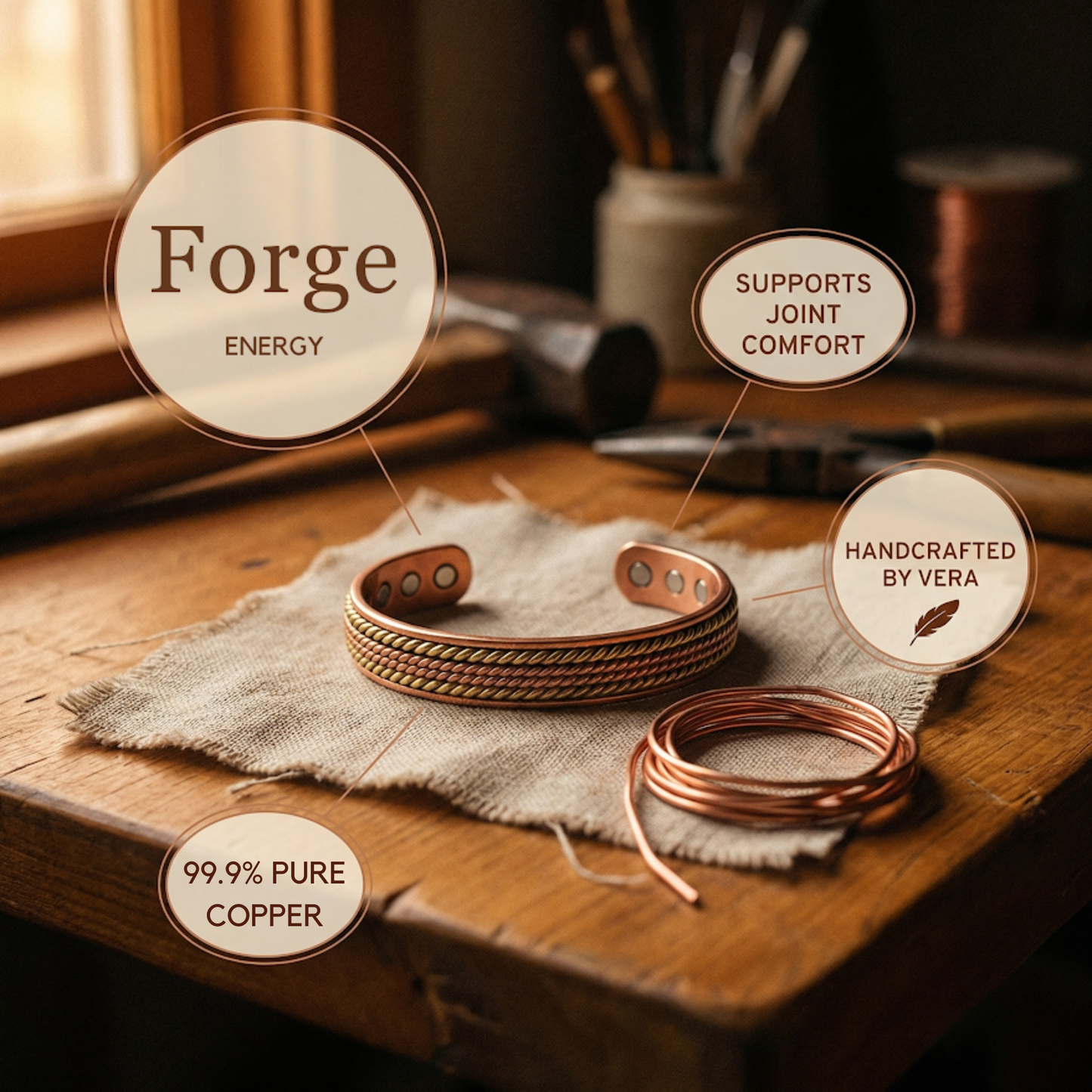 FORGE | Braided Magnetic Copper Bracelet