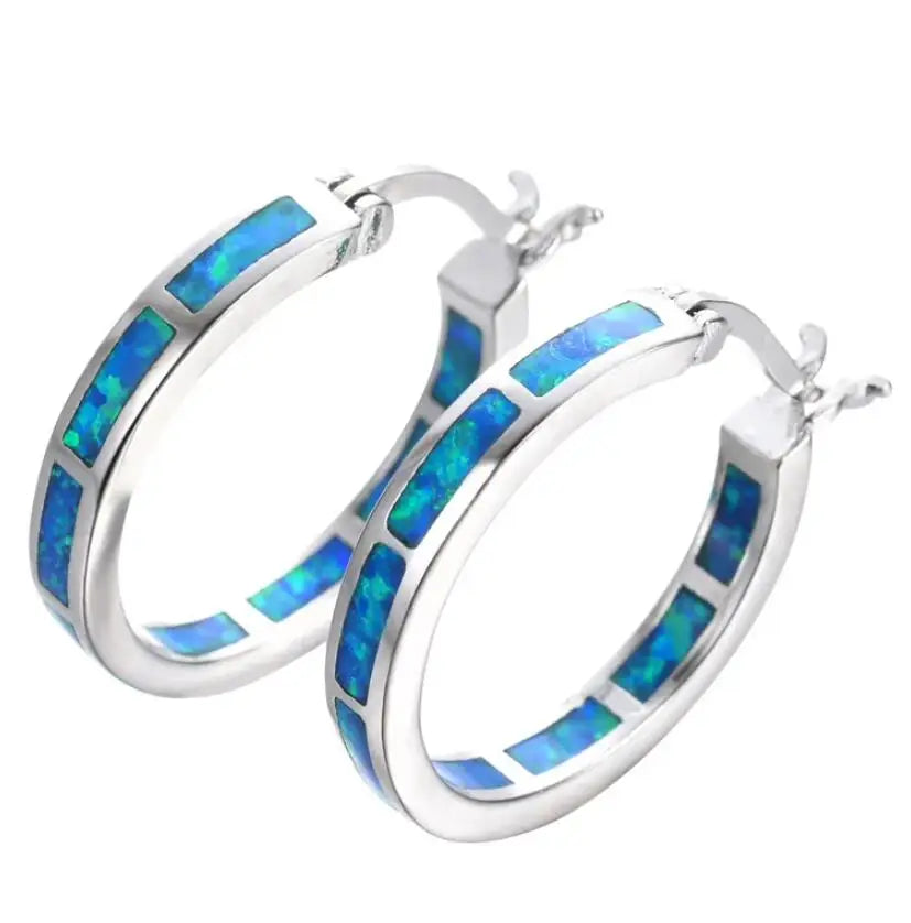 NIMBUS | Blue Fire Opal Halo Earrings