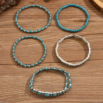 SAHARA | Boho Turquoise Bead Bracelet Set