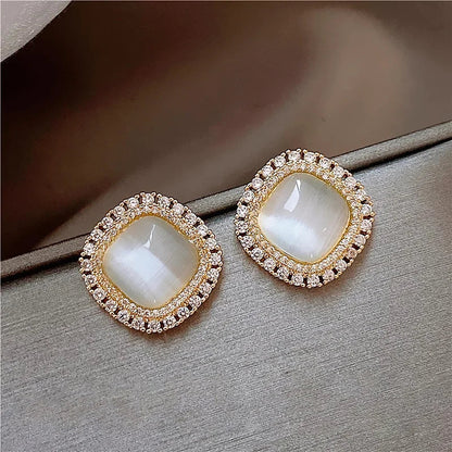 FACET | Square Opal Zircon Earrings