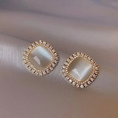 FACET | Square Opal Zircon Earrings