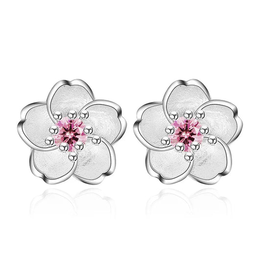 BLOSSOMBUD | Flower Zirconia Button Earrings