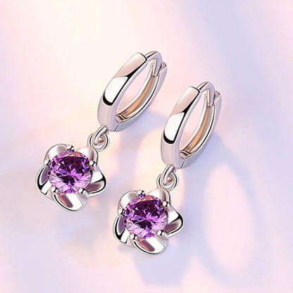 AMETHYST | Sterling Silver Zircon Earrings