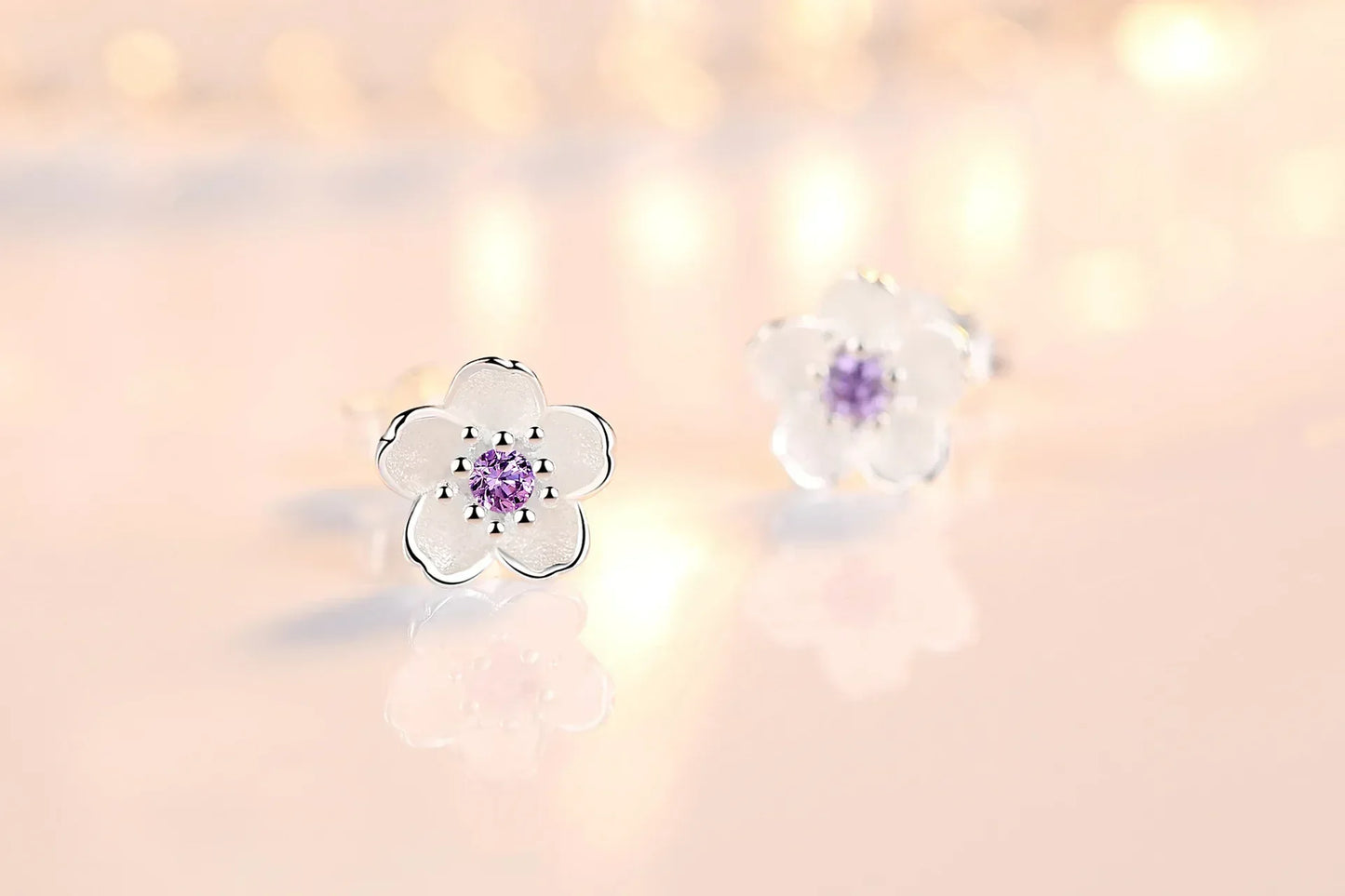 BLOSSOMBUD | Flower Zirconia Button Earrings