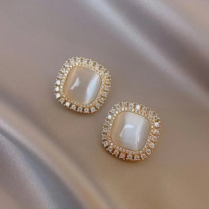 FACET | Square Opal Zircon Earrings