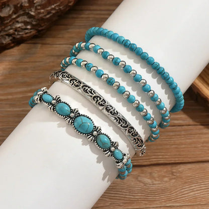 SAHARA | Boho Turquoise Bead Bracelet Set