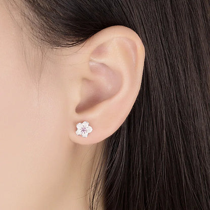 BLOSSOMBUD | Flower Zirconia Button Earrings