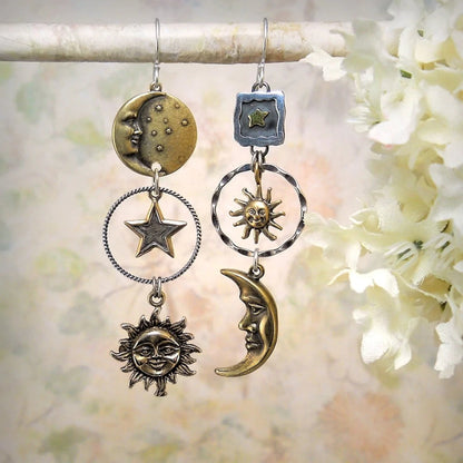 ECLIPSE | Sun Moon Pendant Earrings